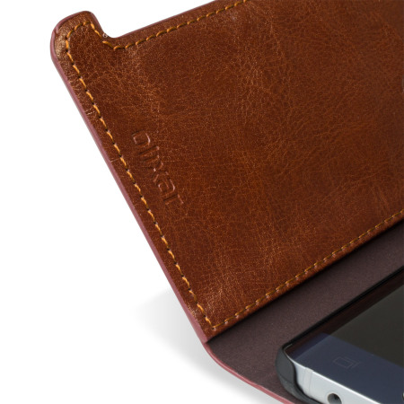 Olixar Kunstleder Wallet Case Samsung Galaxy S6 Edge+ Tasche in Braun
