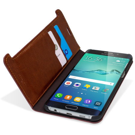 Olixar Leather-Style Samsung Galaxy S6 Edge Plus Wallet Case - Brown