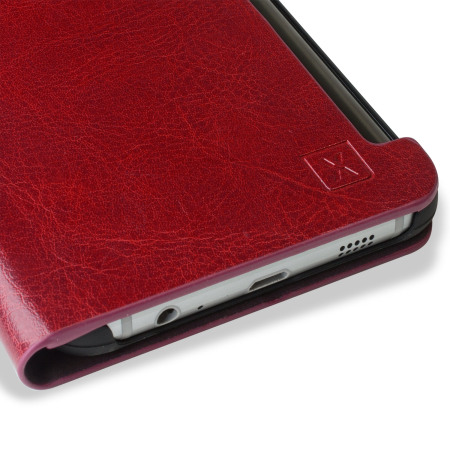Olixar Kunstleder Wallet Case Samsung Galaxy S6 Edge+ Tasche in Rot