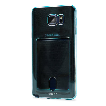 FlexiShield Slot Samsung Galaxy Note 5 Gel Case Hülle in Blue Tint
