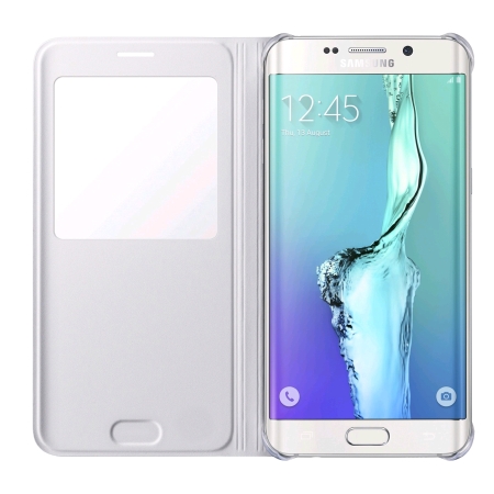Original Samsung Galaxy S6 Edge+ Tasche S View Cover in Weiß