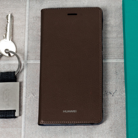 Original Huawei P8 Lite Tasche Flip Cover in Braun