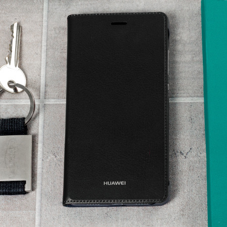 Original Huawei P8 Lite Tasche Flip Cover in Schwarz