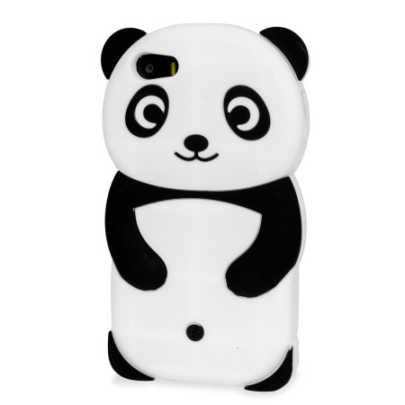 Olixar 3D Panda iPhone 5S / 5 Silicone Case - Black / White