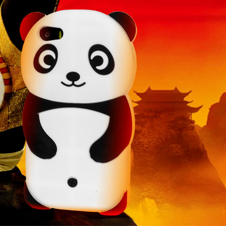 Funda silicona Olixar 3D Panda para iPhone 5S / 5 - Negro / Blanca