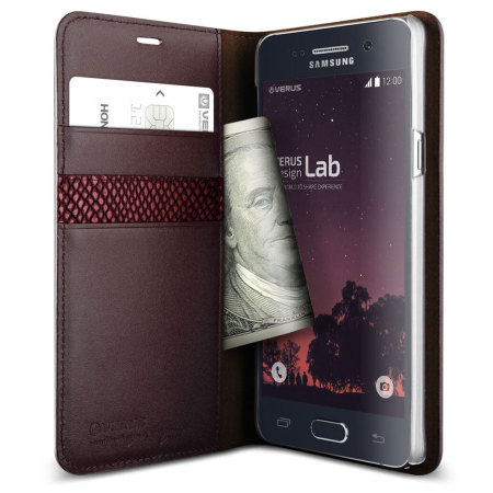 Verus Samsung Galaxy Note 5 Genuine Leather Wallet Case - Wine