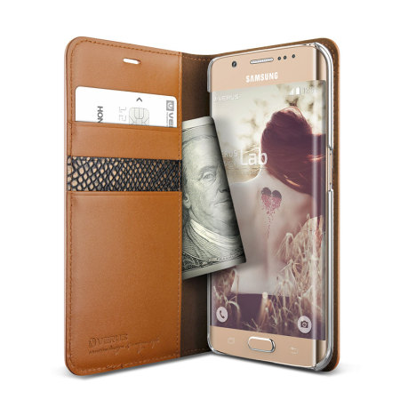 Housse Samsung Galaxy S6 Edge Plus Verus Cuir Véritable - Marron