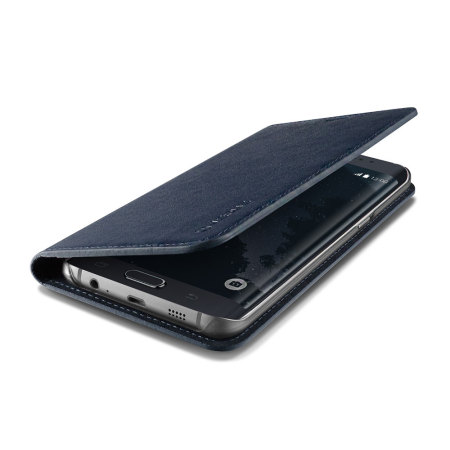 Housse Samsung Galaxy S6 Edge Plus Verus Cuir Véritable - Bleu Marine