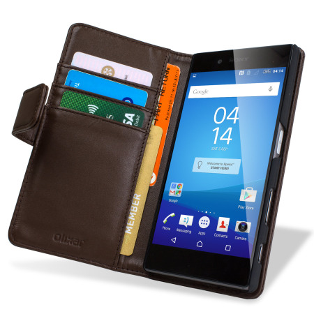 Olixar Sony Xperia Z5 Genuine Leather Wallet Case - Brown