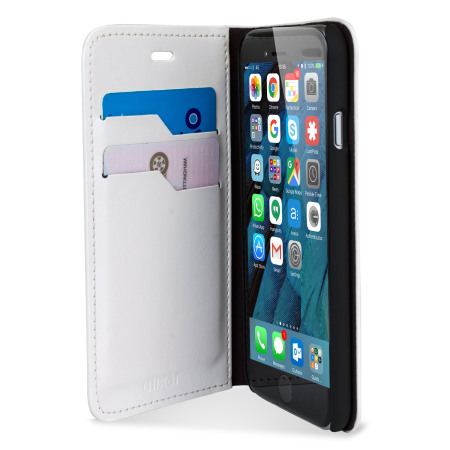 Olixar Leather-Style iPhone 6S / 6 Wallet Stand Case - White