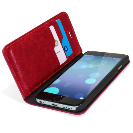 Olixar Leather-Style iPhone 6S / 6 Wallet Stand Case - Red
