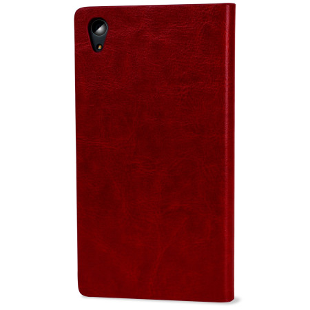 Olixar Leather-Style Sony Xperia Z5 Premium Wallet Stand Case - Red