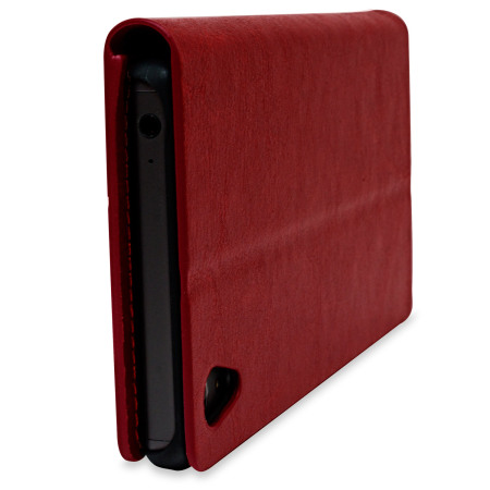Olixar Leather-Style Sony Xperia Z5 Premium Wallet Stand Case - Red