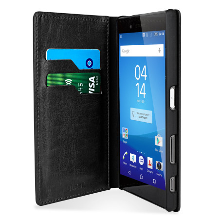 Olixar Leather-Style Sony Xperia Z5 Premium Wallet Stand Case - Black
