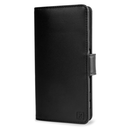 Olixar Sony Xperia Z5 Premium Genuine Leren Wallet Case - Zwart
