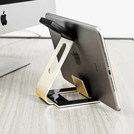 Aluminium Apple Watch 2 / 1 Ständer mit iPhone und iPad Halterung Gold