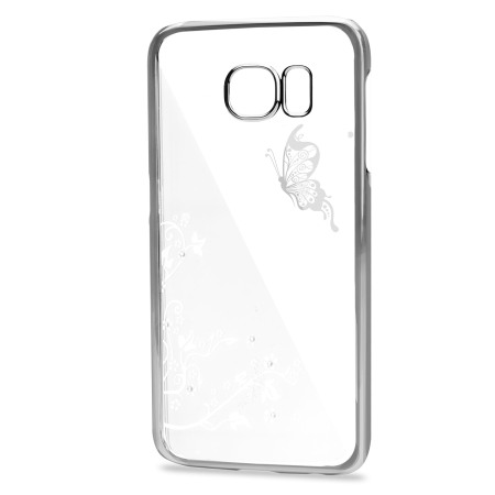 Olixar Butterfly Samsung Galaxy S6 Edge Shell Hülle in Silber/Klar