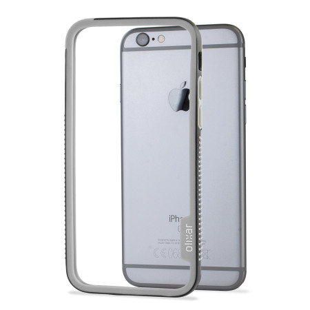 Olixar FlexiFrame iPhone 6S Plus Bumper Case - Zwart/ Grijs
