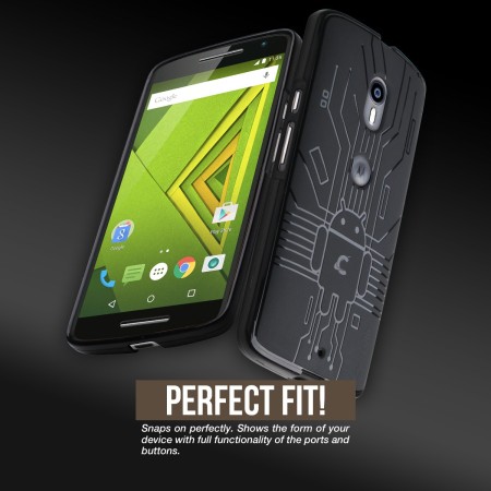 Cruzerlite Motorola Moto X Play Bugdroid Circuit Suojakotelo - Musta