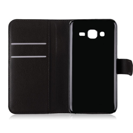 Olixar Leather-Style Samsung Galaxy J5 2015 Wallet Stand Case - Black