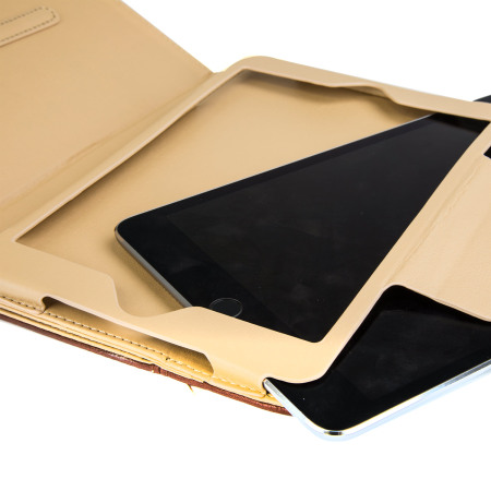 Funda iPad Mini 4 Olixar Vintage Tipo Cuero y Soporte - Marrón Oscura