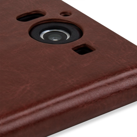 Olixar  Microsoft Lumia 950 Wallet Case Tasch im Lederstil in Braun