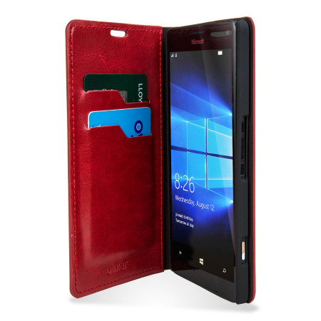 Funda Microsoft Lumia 950 XL Olixar Estilo Cuero Tipo Cartera - Roja