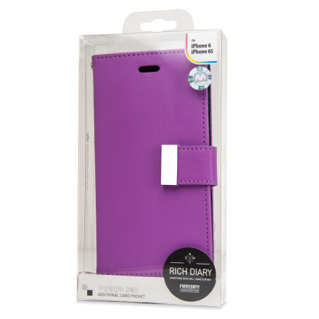 Mercury Rich Diary iPhone 6S / 6 Premium Wallet Case - Purple