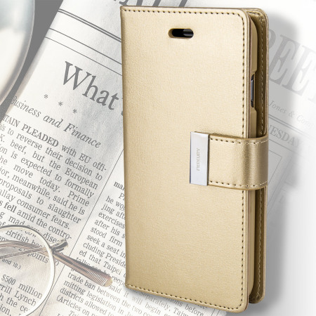 Mercury Rich Diary iPhone 6S Plus / 6 Plus Premium Wallet Tasche Gold