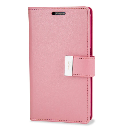 Mercury Rich Diary Samsung Galaxy S6 Premium Wallet Case - Roze