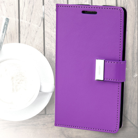 Mercury Rich Diary Samsung Galaxy S6 Premium Wallet Case - Purple