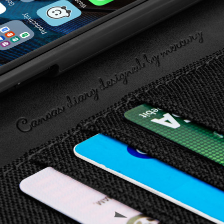 Mercury Canvas Diary iPhone 6S / 6 Wallet Case - Black / Black