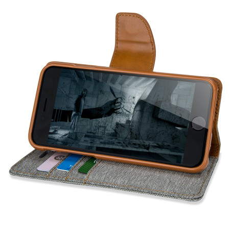 Mercury Canvas Diary iPhone 6S Plus / 6 Plus Wallet Case - Grey/Camel