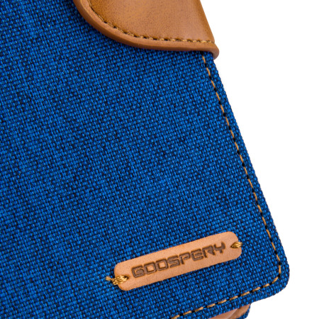  Mercury Canvas Diary iPhone 6S Plus / 6 Plus Wallet Case-Blauw/Kameel