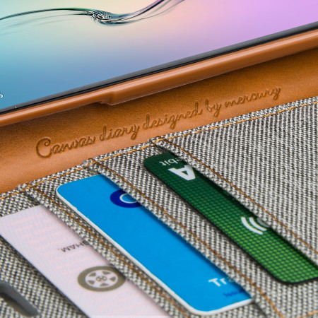 Funda Samsung Galaxy S6 Mercury Canvas Diary - Gris / Marrón