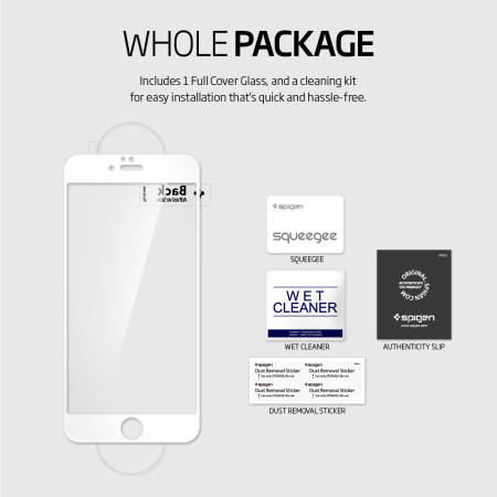 Spigen Full Cover iPhone 6S Tempered Glass Screen Protector - White