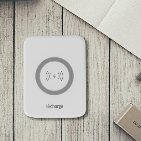 aircharge Slimline Qi Wireless Charging Pad and UK Plug - White
