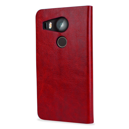 Funda Nexus 5X Olixar Estilo Cuero Tipo Cartera - Roja