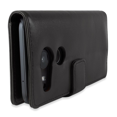 Olixar Premium Genuine Leather Nexus 5X Wallet Case - Zwart