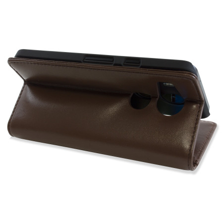 Olixar Premium Genuine Leather Nexus 5X Wallet Case - Brown