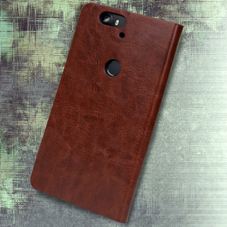 Olixar Leather-Style Nexus 6P Plånboksfodral - Brun