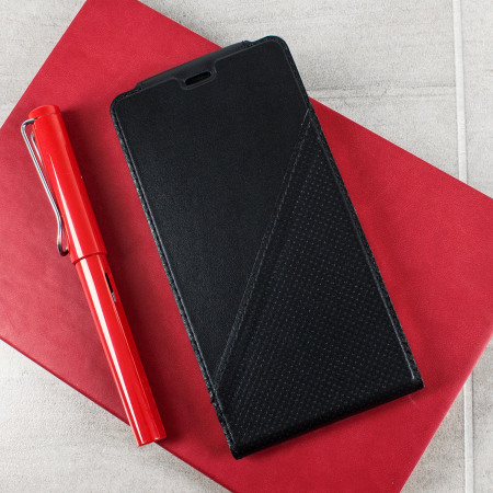 Mozo Microsoft Lumia 950 Genuine Leather Flip Cover - Black