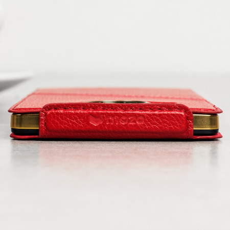 Mozo Microsoft Lumia 950 XL Genuine Leather Flip Cover - Red