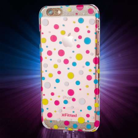 x-fitted dots iphone 6s / 6 case - clear / multicoloured