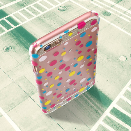 x-fitted dots iphone 6s / 6 case - clear / multicoloured