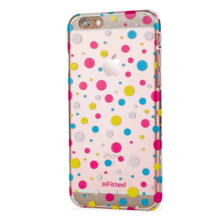 x-fitted dots iphone 6s / 6 case - clear / multicoloured