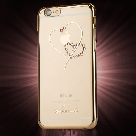 Navidad Oscuro bicapa Funda iPhone 6S / 6 X-Fitted Telesthesia con piedras Swarovski - Oro