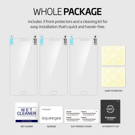 Spigen Crystal OnePlus 2 Displayschutzfolie 3er Set