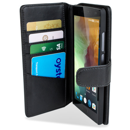 Olixar OnePlus 2 Genuine Leren Wallet Case - Zwart
