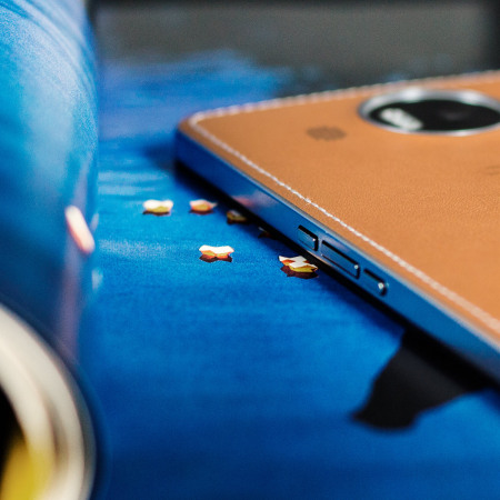 Cache Batterie Lumia 950 XL cuir Mozo Chargement sans fil - Marron